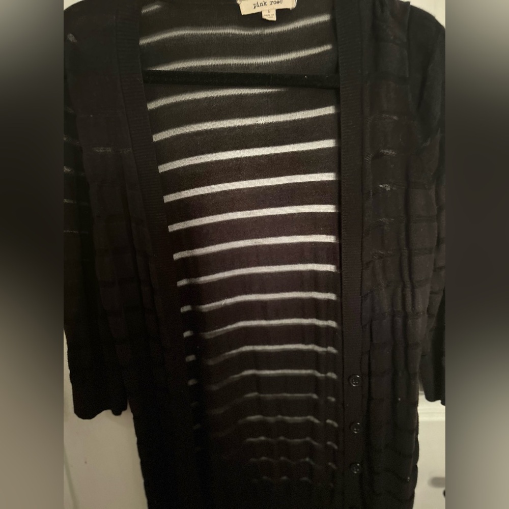 Black Striped Cardigan
